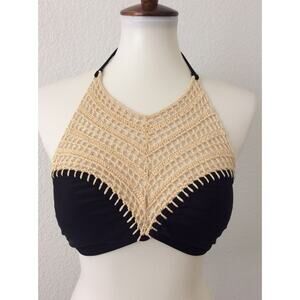 The Bikini Lab Swim Bikini Top Crochet Padded Swimwear